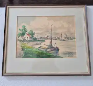 Marius de Jongere - Dorpsgezicht - van de andere kant verkocht voor € 75!