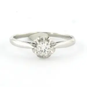 18k witgouden ring met briljant geslepen diamant tot. 0.20ct – F/G - VS/SI kopen? Bied vanaf 230!