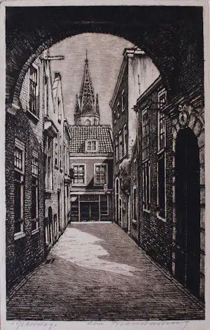 Cornelis Brandenburg - Z.t. ('t Steegje) - CB221M kopen? Bied vanaf 45!