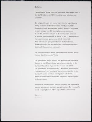 Jef Diederen - 7 Litho's naar teksten van Lucebert kopen? Bied vanaf 1!