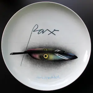 Paul Wunderlich - Keramieken bord: "Pax" - 1982 kopen? Bied vanaf 75!