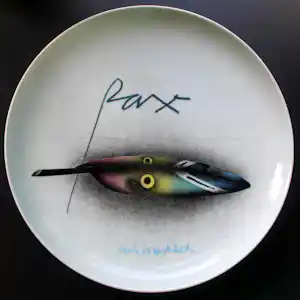Paul Wunderlich - Keramieken bord: "Pax" - 1982 kopen? Bied vanaf 75!