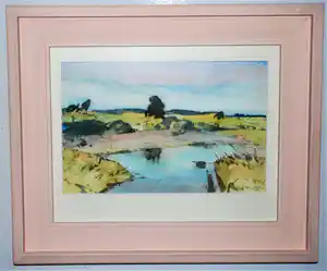 Ben van Voorn - Resmö - eiland Öland - Zweden - aquarel 1996 verkocht voor € 40!