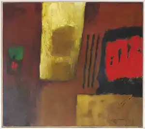 Jos Schimmer - Olieverf op doek, Avond in atelier - Ingelijst (Groot) verkocht voor € 100!