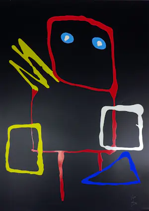 Theos - Zeefdruk, Lot van 4 abstracte figuren kopen? Bied vanaf 70!