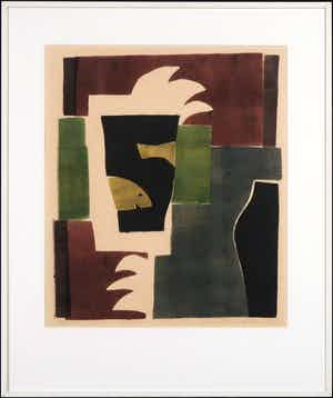 Judith Stolker - Sjabloondruk, Zonder titel - Ingelijst verkocht voor € 80!