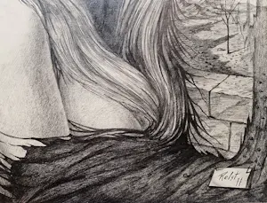 Jean Relst - grote & erg mooie potlood/houtskool tekening "jonge dame" gesigneerd kopen? Bied vanaf 38!