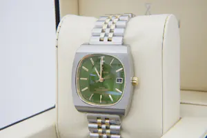 82- Vintage Jacob Zech "TV-model" polshorloge - Green sunray dial - Automaat kopen? Bied vanaf 285!