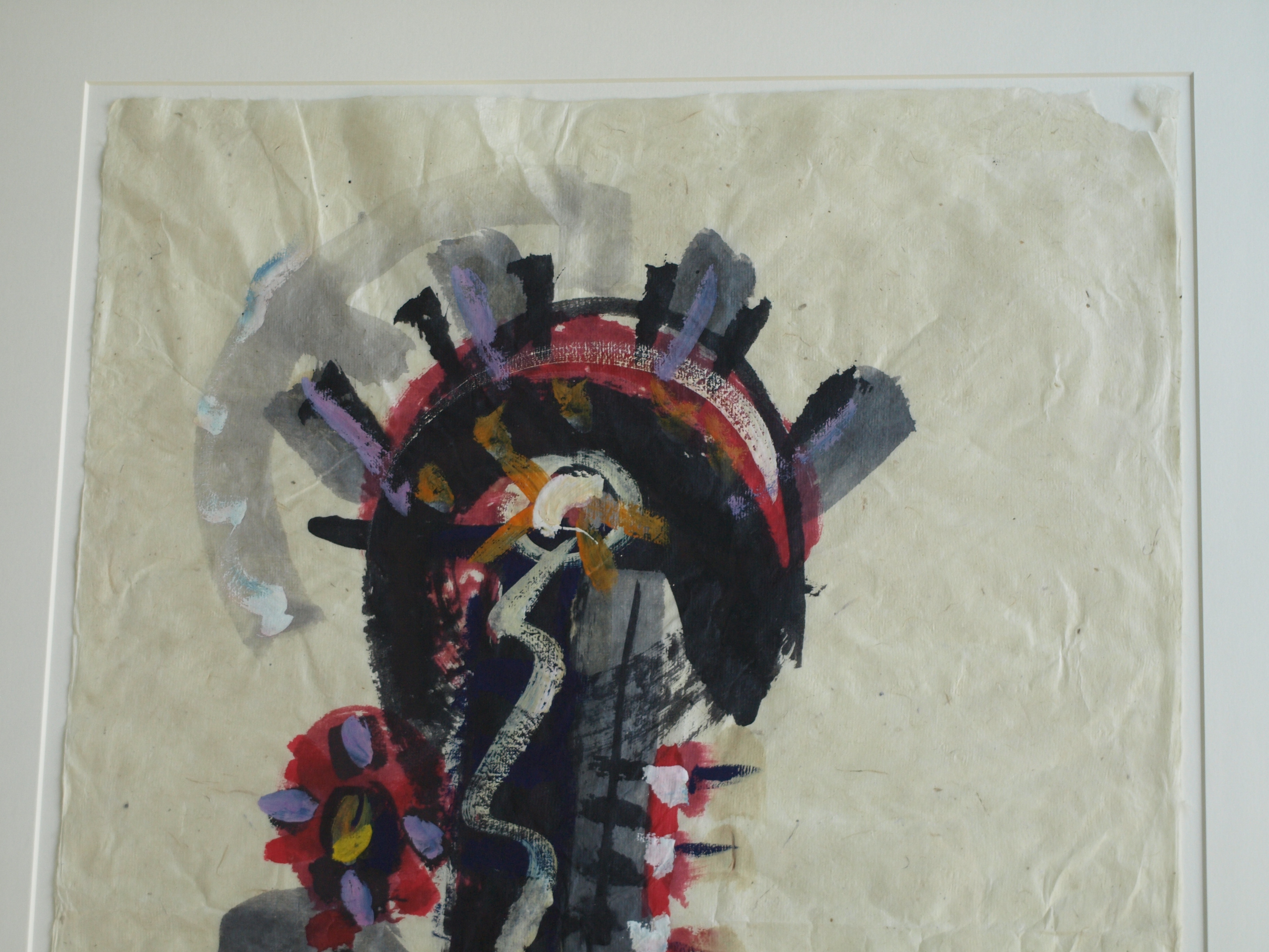 Niet of onleesbaar gesigneerd - Gouache , Abstract - gesigneerd & ingelijst - GROOT - 103 x 77 cm kopen? Bied vanaf 1!
