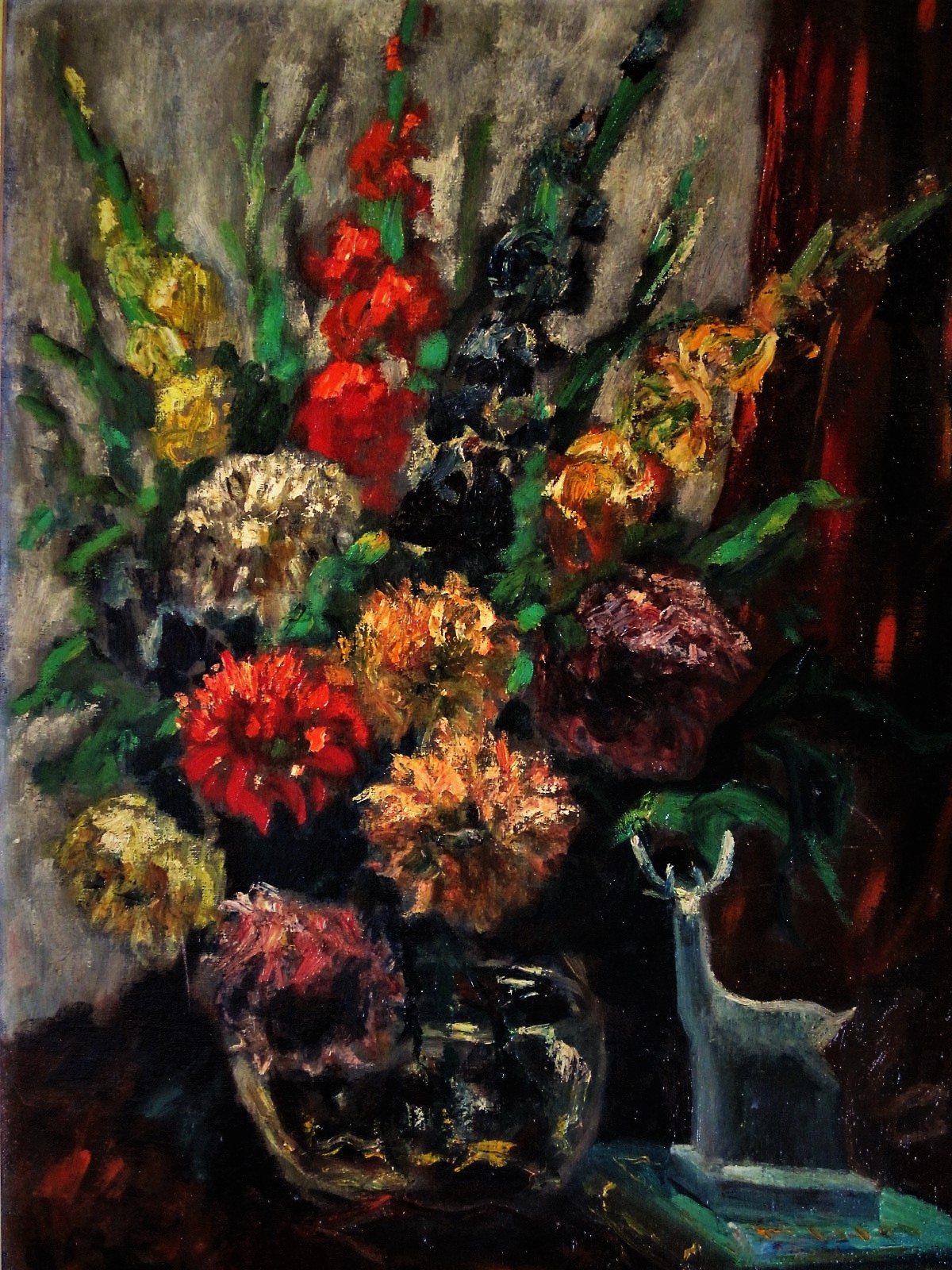 Joop Joosten - Indrukwekkend in 1946 geschilderd gevarieerd Bloemstilleven gesigneerd verkocht voor € 100!
