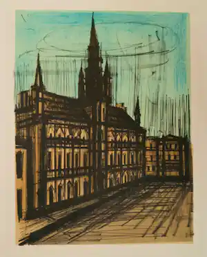 Bernard Buffet - Brussels City Hall. Lithografie. kopen? Bied vanaf 29!