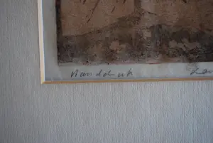 Louis Haver - denneappels aan een tak - mooi ingelijste houtsnede kopen? Bied vanaf 50!