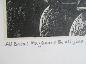 Niet of onleesbaar gesigneerd - Houtsnede Ali Baba: Marjanar & The oil jars kopen? Bied vanaf 10!