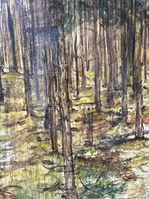 Hendrik Valk - Abstract bos verkocht voor € 350!