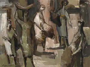 Piet Verster - Gouache - Bruine Mensen verkocht voor € 50!