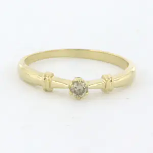 14k geel gouden solitair ring met briljant geslepen diamant 0.07 ct - rm 17.75 kopen? Bied vanaf 120!
