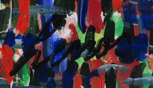 Pim Lenos - Acryl op papier, Zonder titel - Ingelijst kopen? Bied vanaf 1!