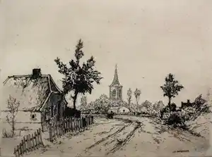 Jan Poortenaar - ets: Holland - 1945 verkocht voor € 49!