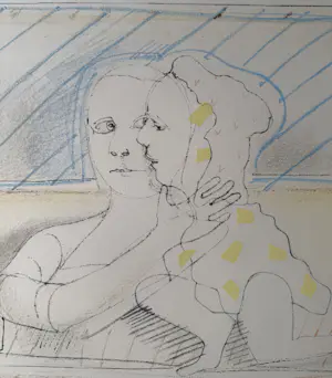 Co Westerik - handgesigneerde kleurenzeefdruk | 'Paar in landschap' | 1991 kopen? Bied vanaf 225!