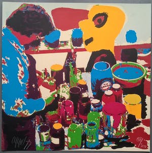 Karel Appel - het gele hoofd - gesigneerde zeefdruk kopen? Bied vanaf 1!