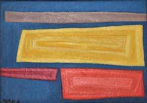 Phil Grisel - Abstract werk in blauw. kopen? Bied vanaf 175!