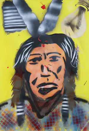 Espen Hagen - Gemengde techniek (acryl, spuitbus) op doek, Zonder titel kopen? Bied vanaf 200!