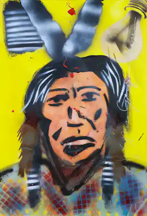 Espen Hagen - Gemengde techniek (acryl, spuitbus) op doek, Zonder titel kopen? Bied vanaf 200!