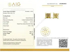 New brillant earrings in 14 Karat (585) yellowgold with natural fancy color kopen? Bied vanaf 650!