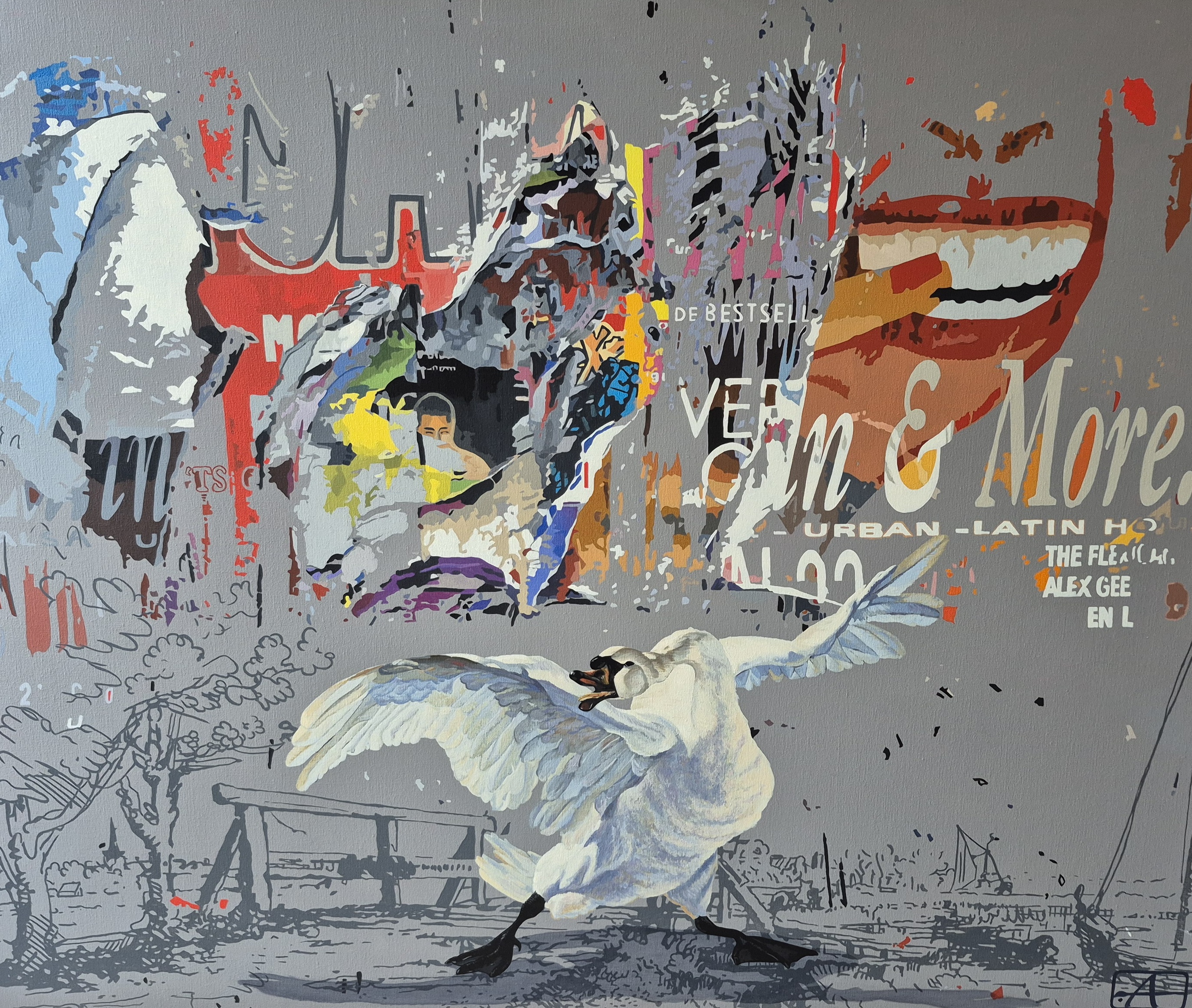 Alfred Degens - Acryl op doek - & More (2006), gesigneerd r.o. kopen? Bied vanaf 850!