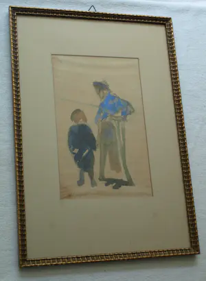 Maarten Jungmann - Ingelijste aquarel , Twee figuren.... kopen? Bied vanaf 50!