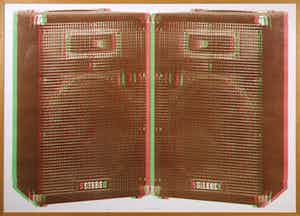 Kees Maas - Zeefdruk, Stereo Silence - Ingelijst (Groot!) verkocht voor € 160!
