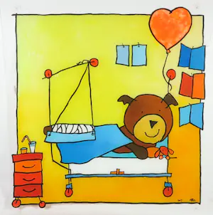 Ella Steenmeijer - Acryl op plexiglas, Kindertekening kopen? Bied vanaf 1!