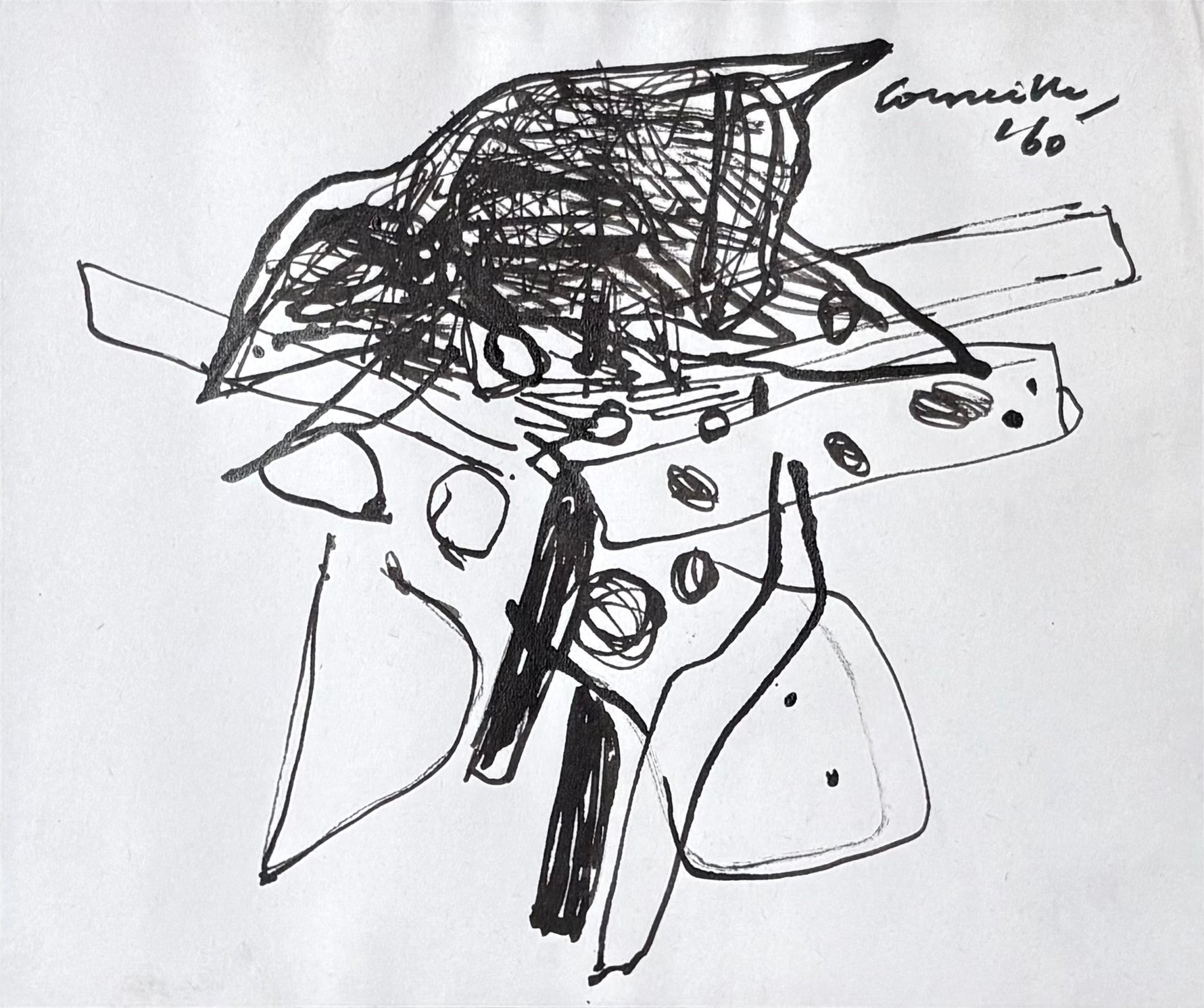 Corneille - inkt tekening - Composition abstraite (1960) kopen? Bied vanaf 1500!