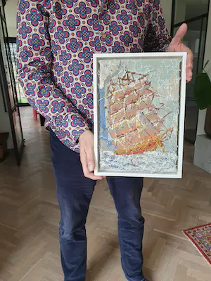 Rob Scholte - Twee Galjoenen - Embroidery Show en Expo Ensor Huis (Hommage aan Jan Hoet) kopen? Bied vanaf 600!