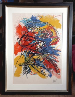 Karel Appel - Figuren, litho (mooi ingelijst, groot) kopen? Bied vanaf 600!