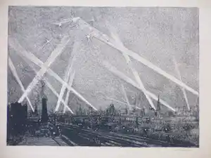 Jan Poortenaar - Zeppelinaanval boven Londen - Litho verkocht voor € 58!