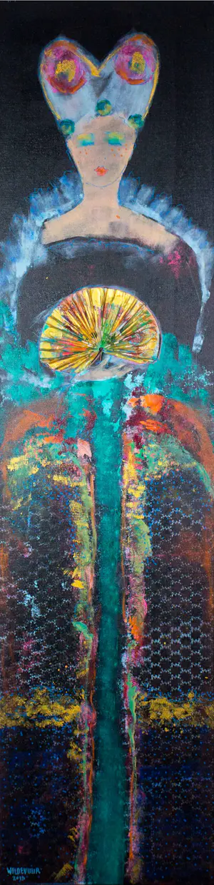 Maya Wildevuur - Acryl op doek, Dame (Zeer groot) kopen? Bied vanaf 250!