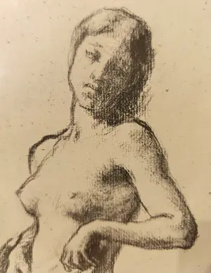 Jean-Francois Millet - Borstbeeld van een naakt jong meisje. Originele lithografie naar Jean-François Millet. kopen? Bied vanaf 84!