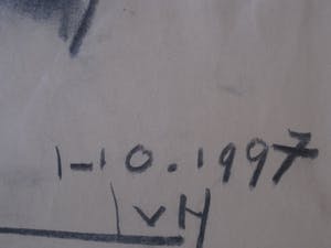 Niet of onleesbaar gesigneerd - Grote impressionistische Houtskooltekening - Zwangere vrouw - gesigneerd kopen? Bied vanaf 1!