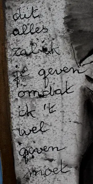 Ans Wortel - Ingelijste gemengde techniek: "Verkoop alles wat je..." - 1970 (groot werk!) kopen? Bied vanaf 425!