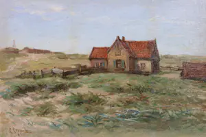 Cornelis Gips - Gezicht op de duinen bij Scheveningen of Katwijk kopen? Bied vanaf 80!