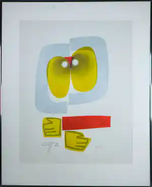 Adrian de Gijzel - Houtsnede op papier, Zonder titel - Ingelijst kopen? Bied vanaf 20!