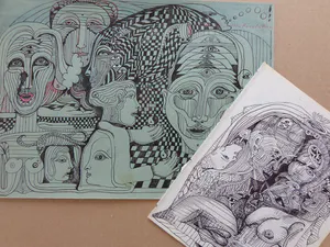 Ernst Vijlbrief - LOT VAN 2 WERKEN / ORIGINEEL WERK / 22x30cm + 21x17cm kopen? Bied vanaf 30!