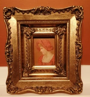 Niet of onleesbaar gesigneerd - Franse officier & Vrouw in het rood - 2 miniatuur portretten - 19e eeuw kopen? Bied vanaf 10!