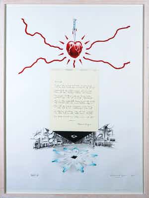 Peter Pontiac - Litho, Menno Wigman - Ingelijst verkocht voor € 80!