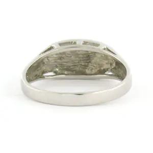 14k wit gouden ring met mos agaat en single cut geslepen diamant tot. 0.01ct kopen? Bied vanaf 200!