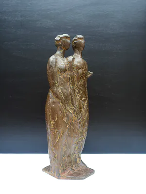Brons (Onbekend) - "samen" zeer mooi beeld kopen? Bied vanaf 225!