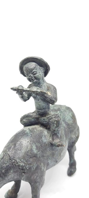 Brons (Onbekend) - Antieke Aziatische Yak Met Boer Rond 1930 kopen? Bied vanaf 85!