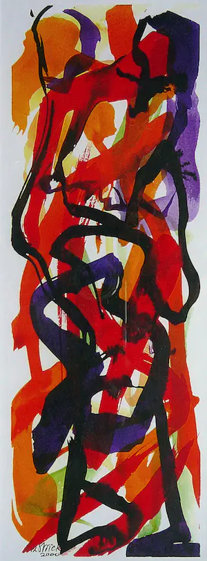 Liz Strick - Figuren abstract -monotype 2000- kopen? Bied vanaf 60!