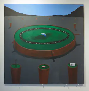 Paul Nassenstein - Acryl op doek, Verkeerslandschap (Zeer groot!) kopen? Bied vanaf 400!